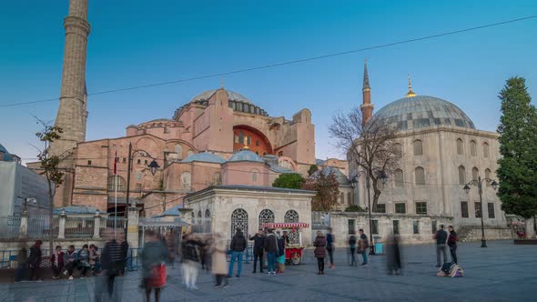 Hagia Sophia Day to Night Timelapse Hyperlapse  Istanbul Turkey