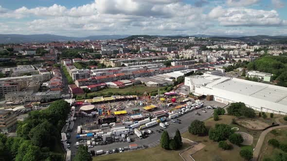 Aerial View of a Fairground in City