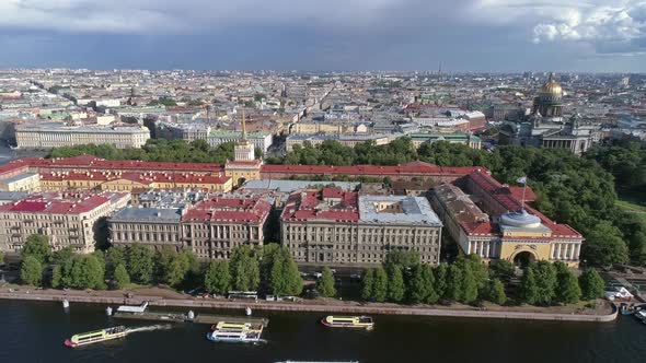 Flight Over Neva River Near Admiralty