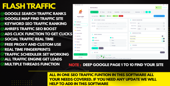 Flash Web Traffic - Ultimate SEO Traffic Generator & SERP Ranking and Google Map Automation Bot