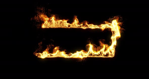 Rectangle shape on fire.  alt