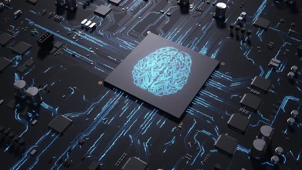 Central processor on a printed circuit board.