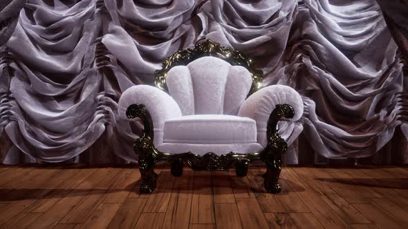 Luxurious Theater Curtain Stage with Chair