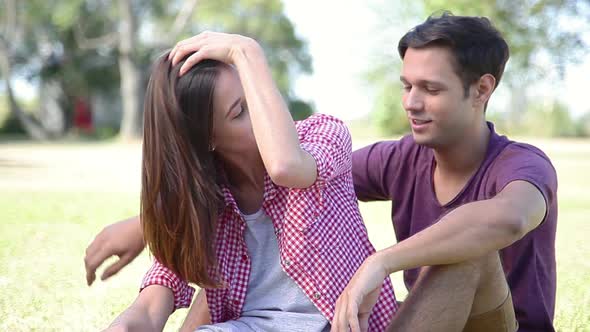 Young couple spending time together outdoors