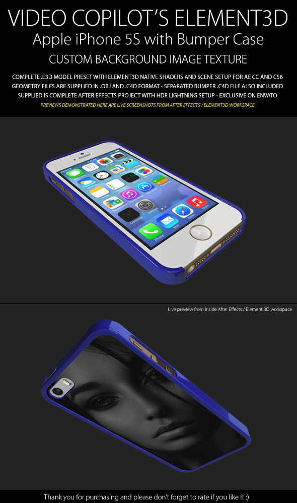 Element3D - iPhone 5S with Image Bumper Case