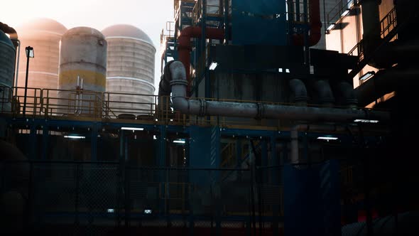 Oil and Gas Refinery at Twilight alt