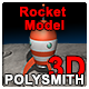 Retro Rocket - Orange and White - 3DOcean Item for Sale