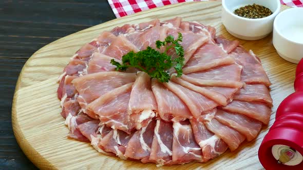 Raw fresh meat pork