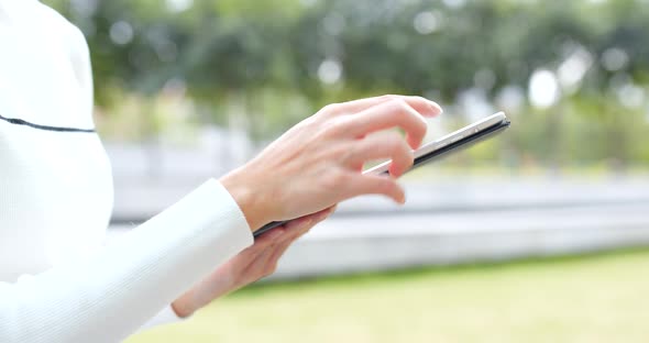 Woman use of digital tablet computer