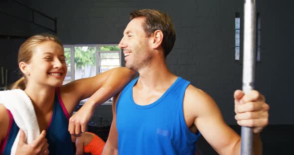 Portrait of happy man and woman standing together