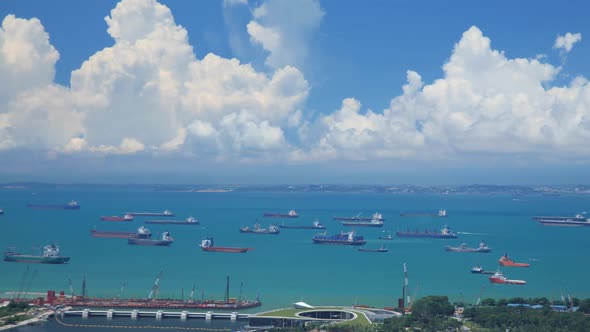 Ships Ocean Clouds Time Lapse