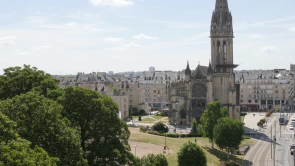 Saint-Pierre basilique located in Lower Normandy city of Caen by the day 4K 3840X2160 UltraHD footag