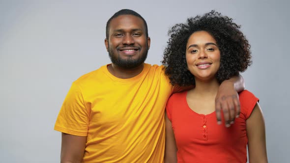 Happy African American Couple Hugging