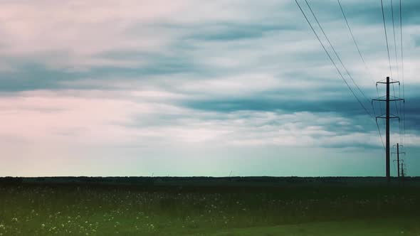 Storm Begins in Field Timelapse