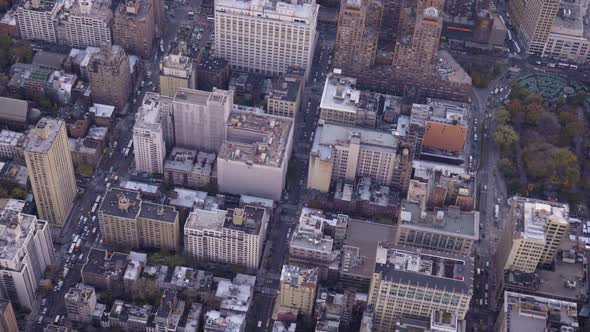 Cityscape of Midtown District in Manhattan. Residential Neighborhood. Aerial View. New York City