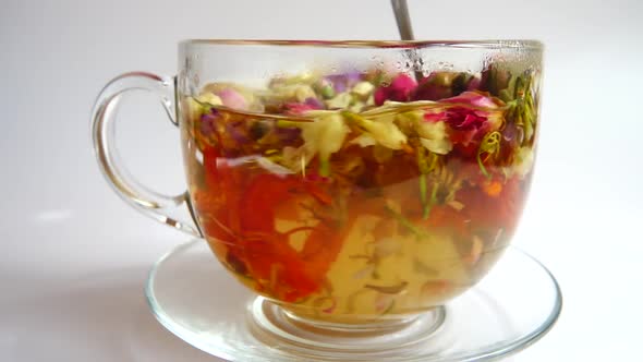 Tea from arid petals flowers