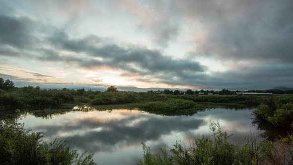 Sunrise Time Lapse over the Provo River