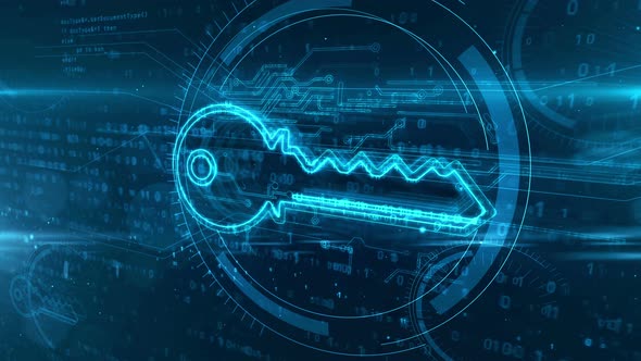 Key encryption symbol abstract animation