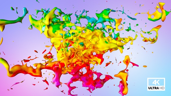 Multicolor Paint Stream Splash Collision alt