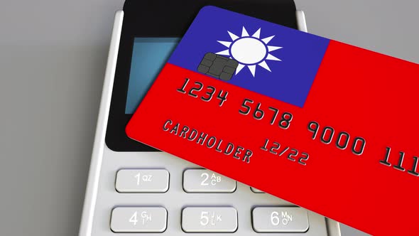 Paying with Credit Card with Flag of Taiwan