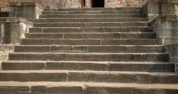 Steps To Devi Temple Inside Historic Indian Kumbhalgarh Fort, Belongs To Hill Forts of Rajasthan