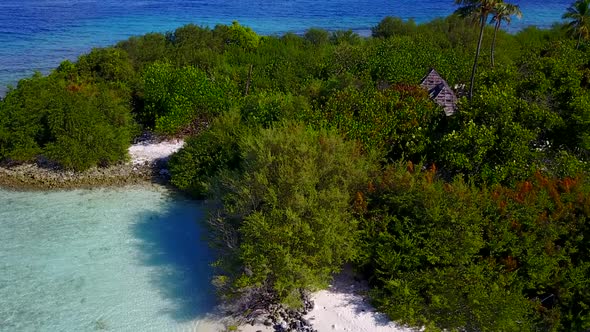 Aerial scenery of marine sea view beach by blue sea and sand background