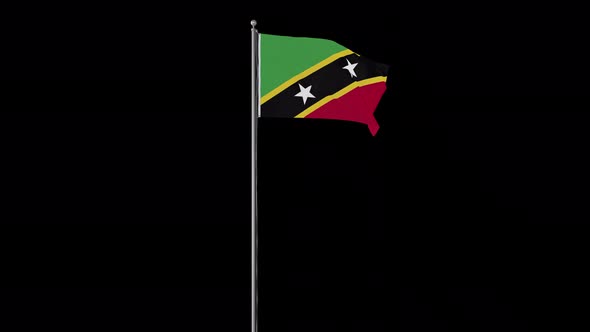 Saint Kitts And Nevis Flag Pole Loops With Alpha