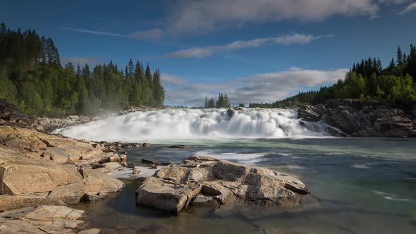 Rapids waterfall lake water norway nature timelapse