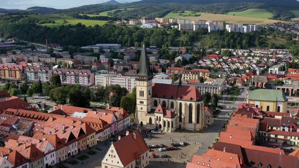 Aerial view of the beautiful city of Bardejov in Slovakia