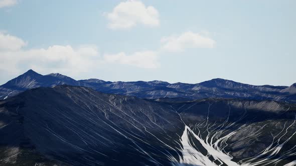 Aerial View of the Mountains with Glacier