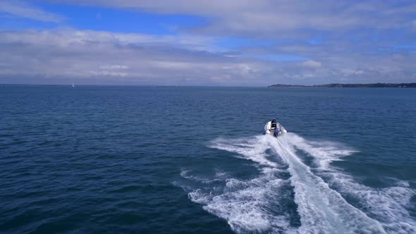 A Rigid Inflatable Boat Aerial Chase