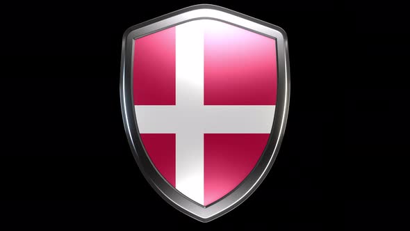 Denmark Emblem Transition with Alpha Channel - 4K Resolution