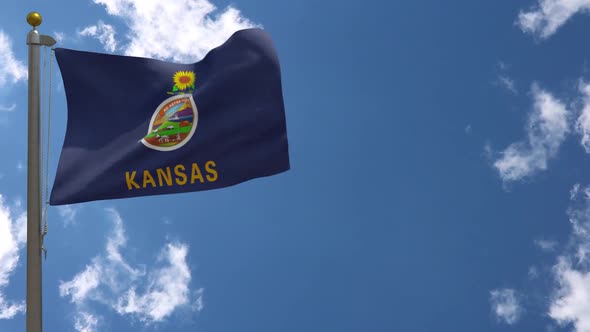 Kansas State Flag (Usa) On Flagpole