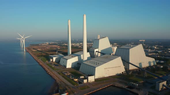 Beautiful Aerial View of the ECO ESG Green Power Station