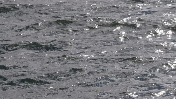 Closeup Shot of Sunlight Reflecting Off of the Sea Waves