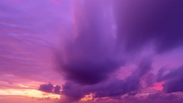 Time Lapse nature colorful pastel clouds Beautiful Light Sunrise or sunset sky clouds over sea.