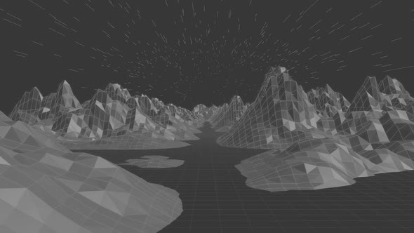 Digitally generated video of mountain 