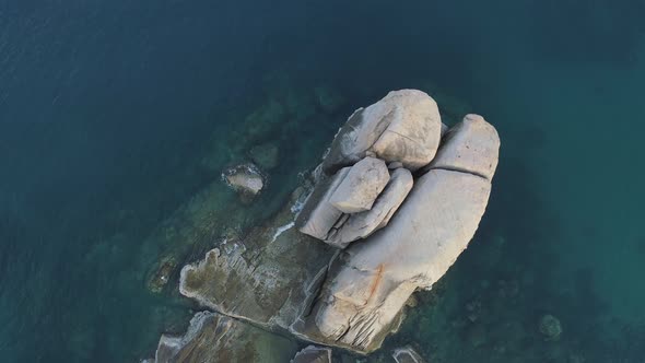 Flight over Big Stone in Sea