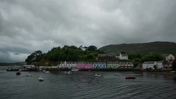 Timelapse of a harbor on a cloudy day