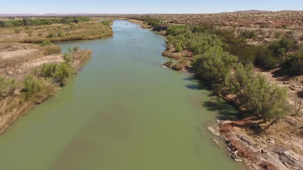 Aerial View Of The Orange River - South Africa