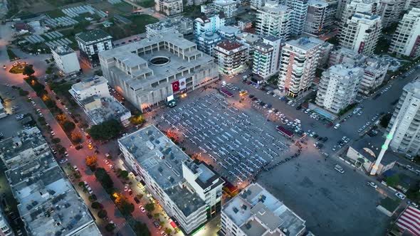 Wedding preparation aerial view Turkey Alanya 4 K