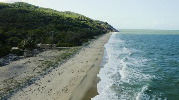 Aerial, Beautiful Panoramic View On Wangetti Beach In Cairns In Queensland, Australia