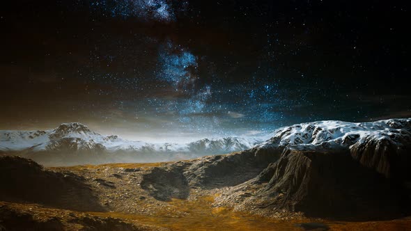 Himalaya Mountain with Star in Night Time alt