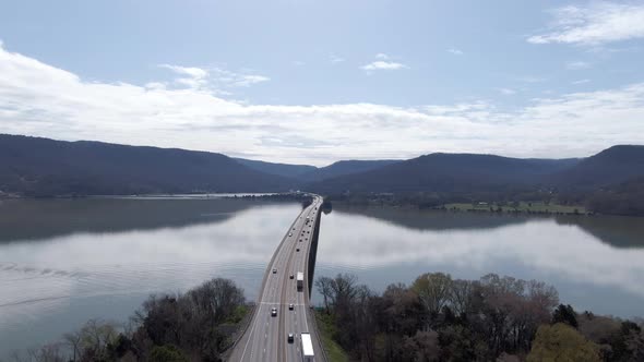 Tennessee Rest Area 4K Aerial in Spring