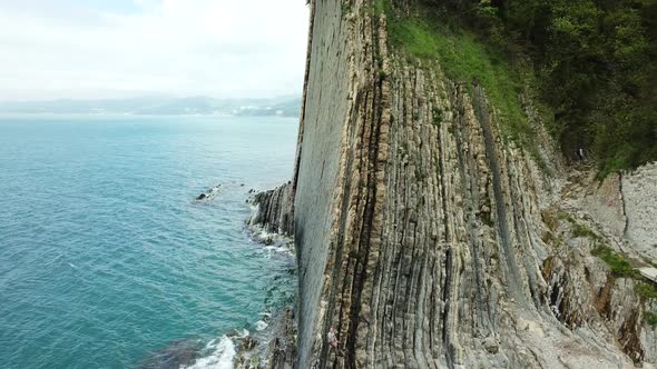 Drone View of Rocks Nature Sea and Water Skala Kiseleva is a Natural Monument on the Territory of