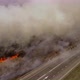 Fire, Dry Grass Lanes in Fire, Firefighters at Work, Disaster, Ecological Catastrophe - VideoHive Item for Sale