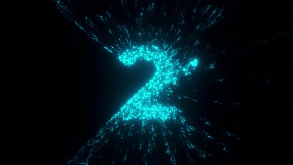 2 Number With Futuristic Particles 4k