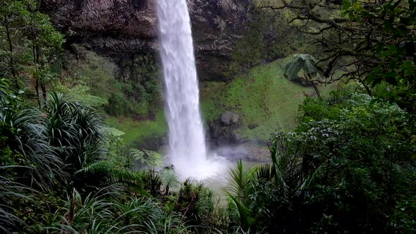 A Huge Plunge Waterfall in New Zealand