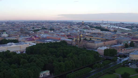 Saint Petersburg Russia Morning City Aerial 150
