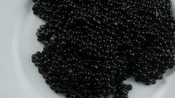 Black caviar. Texture.